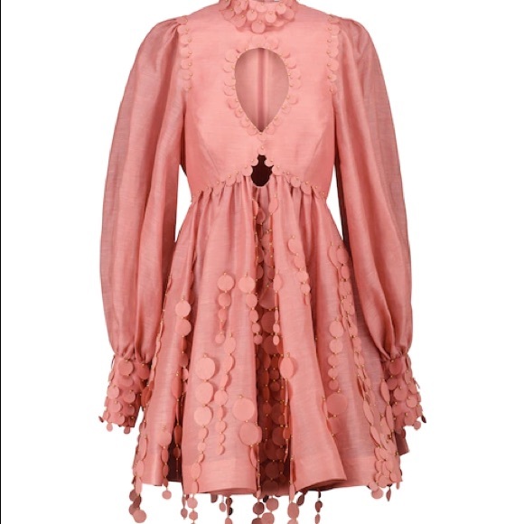 NWT ZIMMERMANN CONCERT DISC MINI DRESS Lipstick Pink Size 0 - Picture 6 of 16